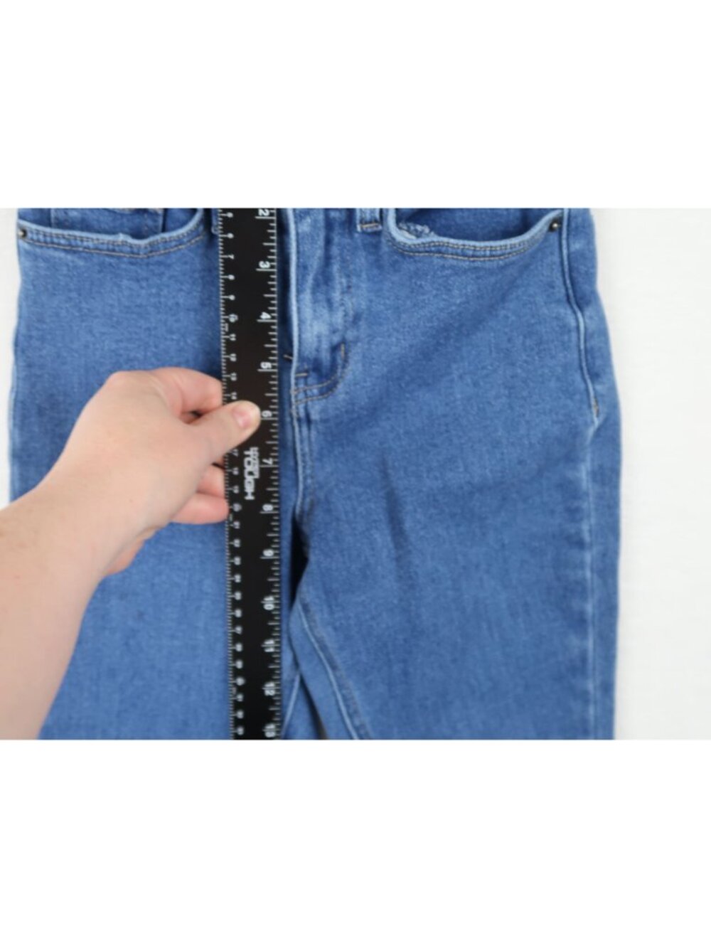 ✨3/$30 Fashion Nova 0 High Waist Flare Bell Bottom Jeans Dark Wash Western Boho - Picture 3 of 7